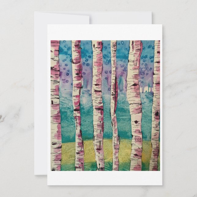 Carte De Remerciements Birches bouffantes, par Joyce Knight-Coyne (Devant)