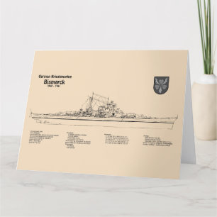 Carte De Remerciements Bismarck - Plan directeur du Bataillon SD