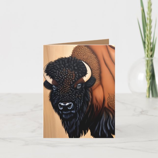 Carte De Remerciements Bison Majestic Des Prairies - Sauvage Et Gratuit (Devant)