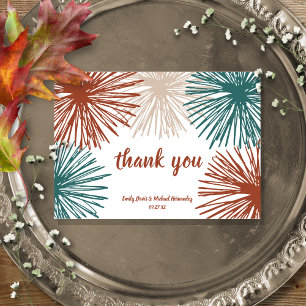 Carte De Remerciements Bisque Abstrait noir Turquoise clair moderne en cu