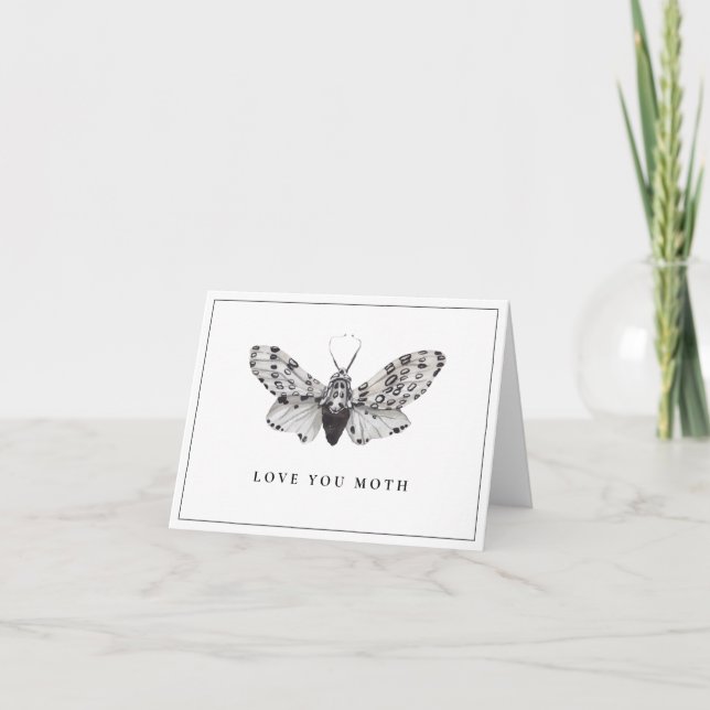 Carte De Remerciements Black and White Loth You Moth (Devant)