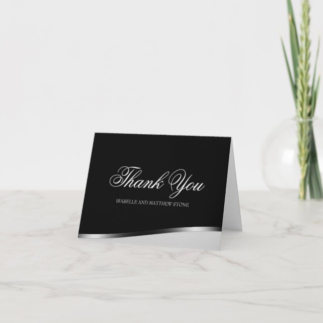Carte De Remerciements Black and White Modern Couple's Thank You Notes (Devant)