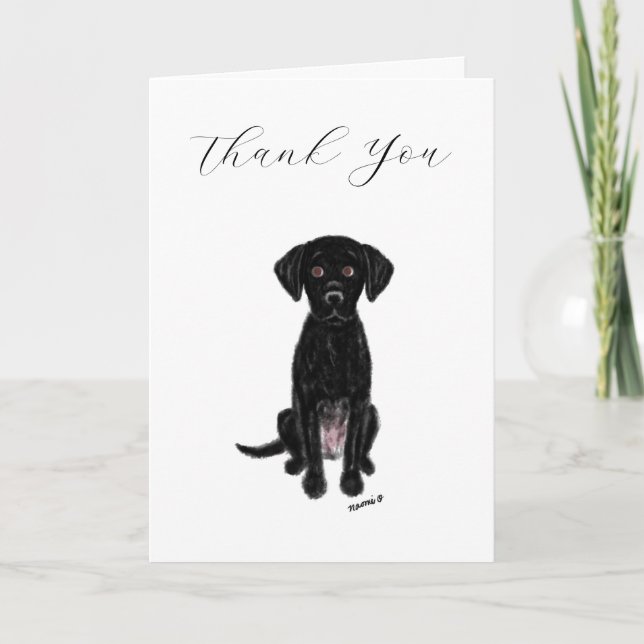 Carte de remerciements Black Labrador (Devant)