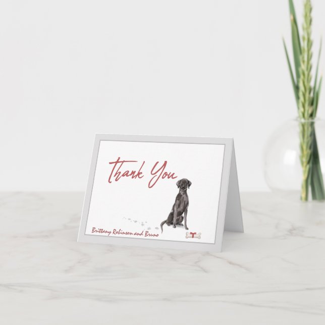 Carte De Remerciements Black Labrador Retriever Chien Personnaliser (Devant)