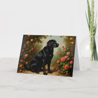 Carte De Remerciements Black Labrador Retriever Dog Blank