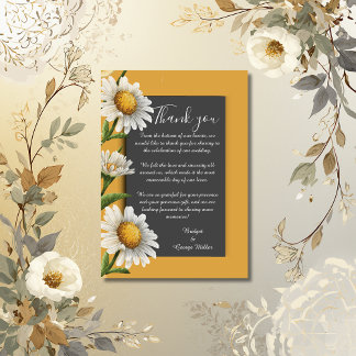 Carte De Remerciements black onyx simple orange Vintage Elegance