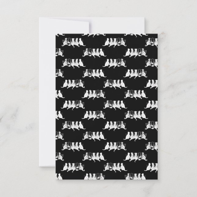 Carte De Remerciements Black & White Kittens Imprimer Motif Cat Art Noir (Devant)