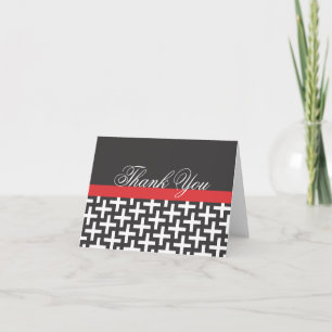 Carte De Remerciements Black White Red Thank You Notes Cards