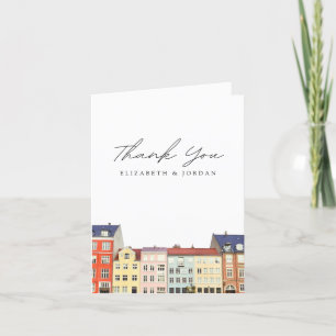 Carte de remerciements blanc de Copenhague