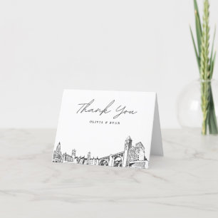 Carte de remerciements blanc de l'esquisse de Skyl