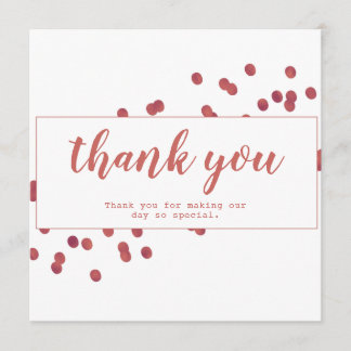Carte de remerciements blanc et rouge simple