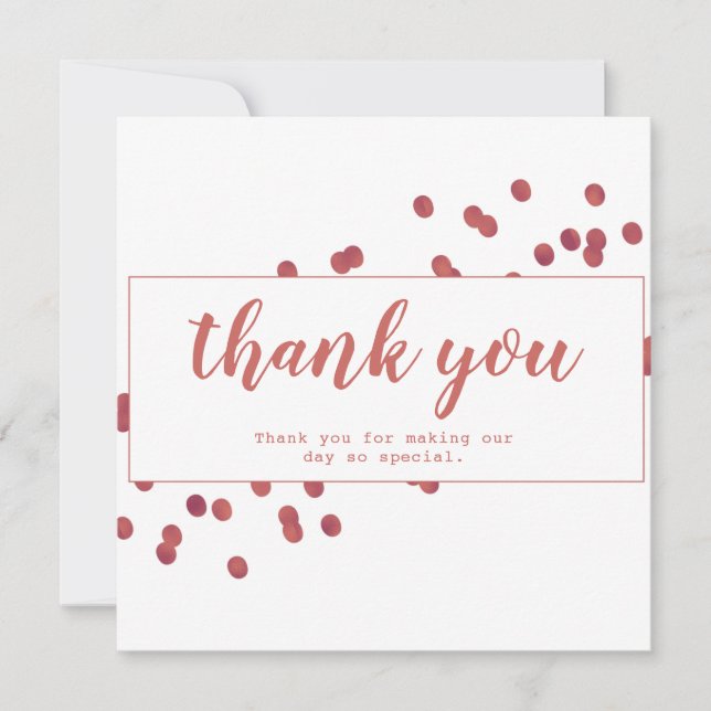 Carte de remerciements blanc et rouge simple (Devant)