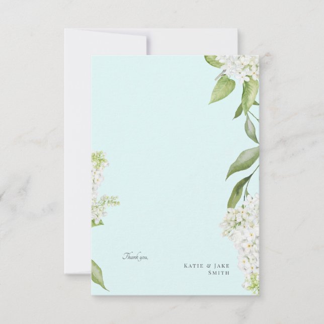 Carte De Remerciements Blanc Hydrangea Seafoam Mariage (Devant)