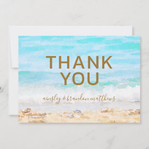 Carte de remerciements blanc Mariage d'aquarelle d