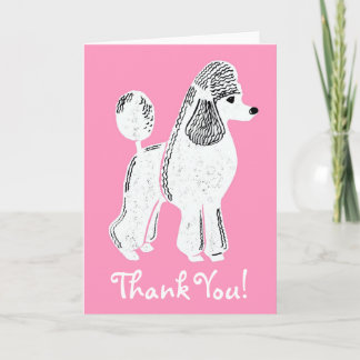 Carte de remerciements blanc standard de caniche r