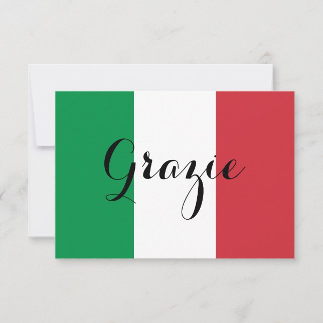 Carte De Remerciements Blanc vert et rouge italien (Devant)
