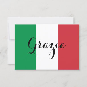 Carte De Remerciements Blanc vert et rouge italien