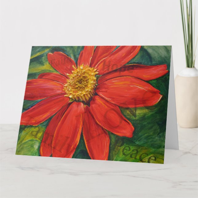 Carte De Remerciements Blank Christmas Zinnia of Peace (Devant)