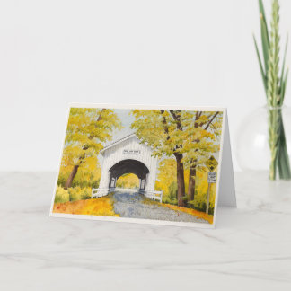 Carte De Remerciements Blank Fall Bridge Card