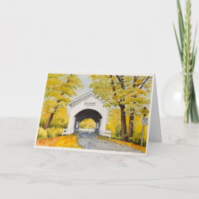 Carte De Remerciements Blank Fall Bridge Card (Devant)