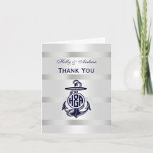 Bleu Ancre Argent Blanc Marine Monogramme 33