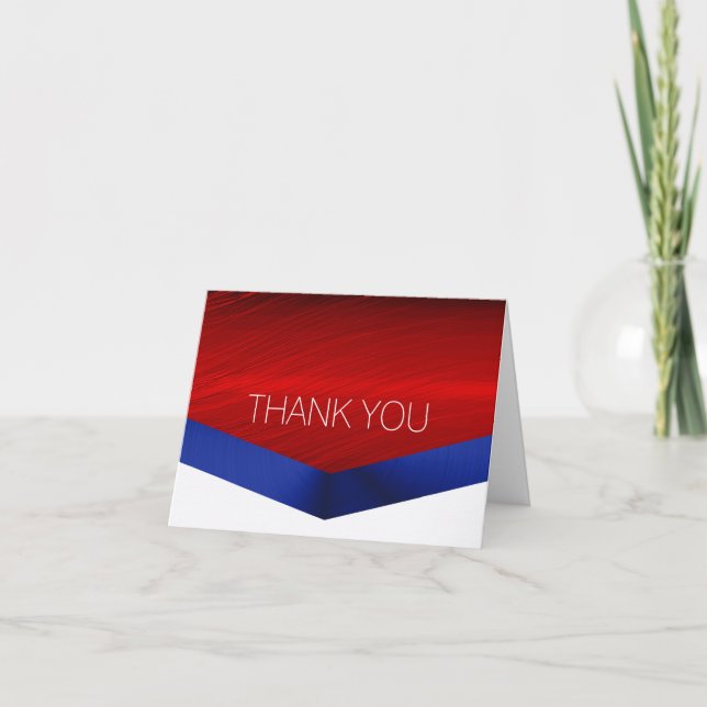 Carte De Remerciements Bleu blanc (Devant)