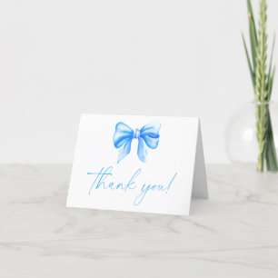 Carte de remerciements Bleu Bow