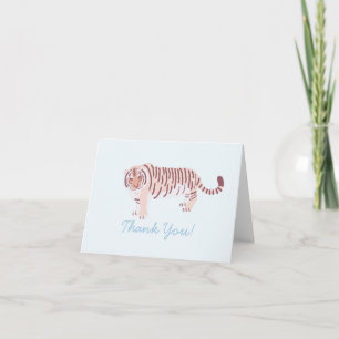 Carte De Remerciements Bleu clair de tigre simple