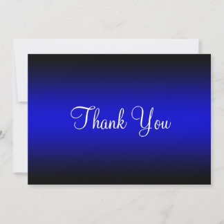 Carte De Remerciements Bleu clair et dégradé de bord noir