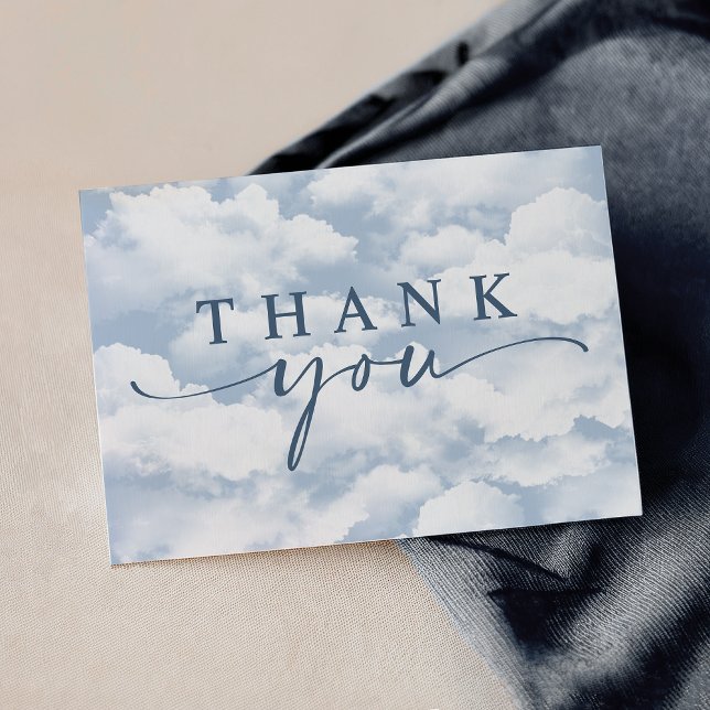 Carte De Remerciements Bleu clair "Sur un petit nuage" Robe de demoiselle (Créateur téléchargé)