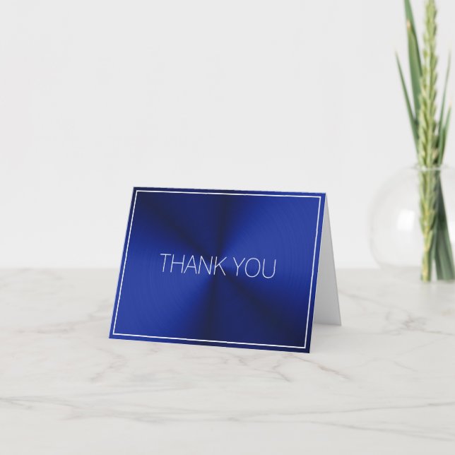 Carte De Remerciements Bleu commercial (Devant)