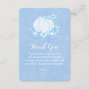 Carte de remerciements bleu de conte de fées de