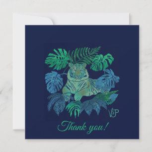 Carte De Remerciements Bleu de la jungle