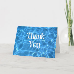 Carte de remerciements bleu de piscine