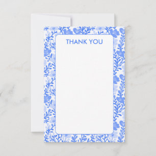 Carte De Remerciements Bleu fleur sauvage Blooms Élégant Floral Personnal