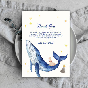 Carte De Remerciements Bleu mignon Whimsical Canard étoiles Baby shower b