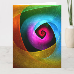 Carte De Remerciements Bleu orange rose moderne Art Abstrait Motif #24