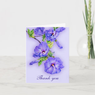 Carte de remerciements bleu pourpre de mariage