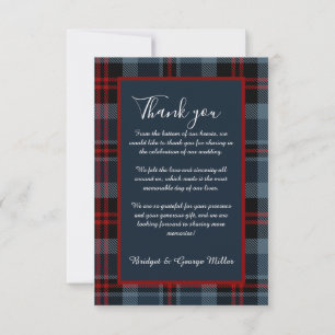 Carte De Remerciements bleu rouge noir écossais celtique tartan motif