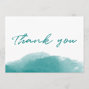 Carte de remerciements bleu turquoise moderne de