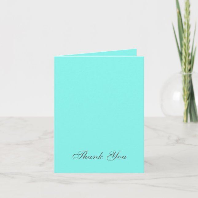 Carte De Remerciements bleu turquoise sarcelle mariage (Devant)