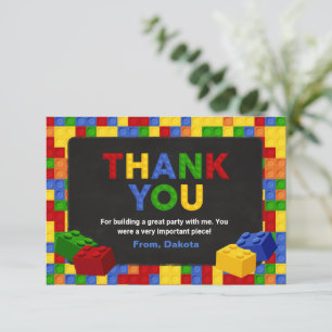 Carte De Remerciements Blocs de Construction Colorés Joyeux Anniversaire