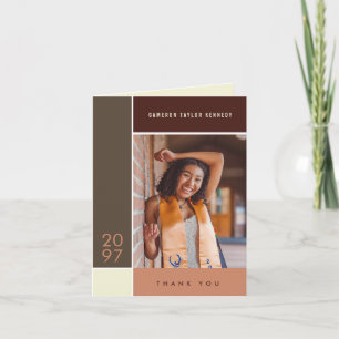 Carte De Remerciements Blocs de couleur simple de Mondrian Photo de remis