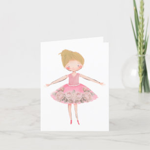Carte De Remerciements Blonde cheveux Ballerina Blank