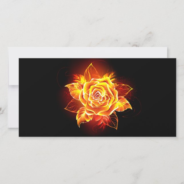 Carte De Remerciements Blooming Fire Rose (Devant)