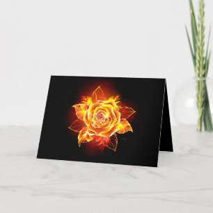Carte De Remerciements Blooming Fire Rose