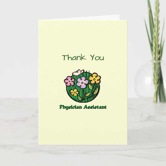 Carte de remerciements Blooms de l'adjoint médical (Devant)
