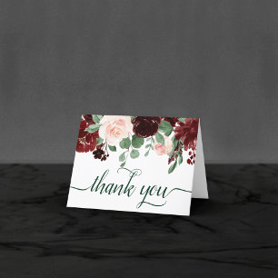 Carte De Remerciements Blooms rustiques   Terracotta et Marsala Photo