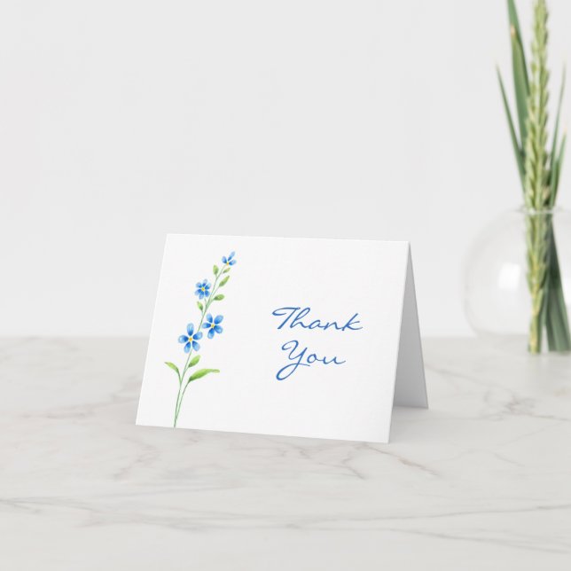 Carte De Remerciements Blossoms bleus (Devant)