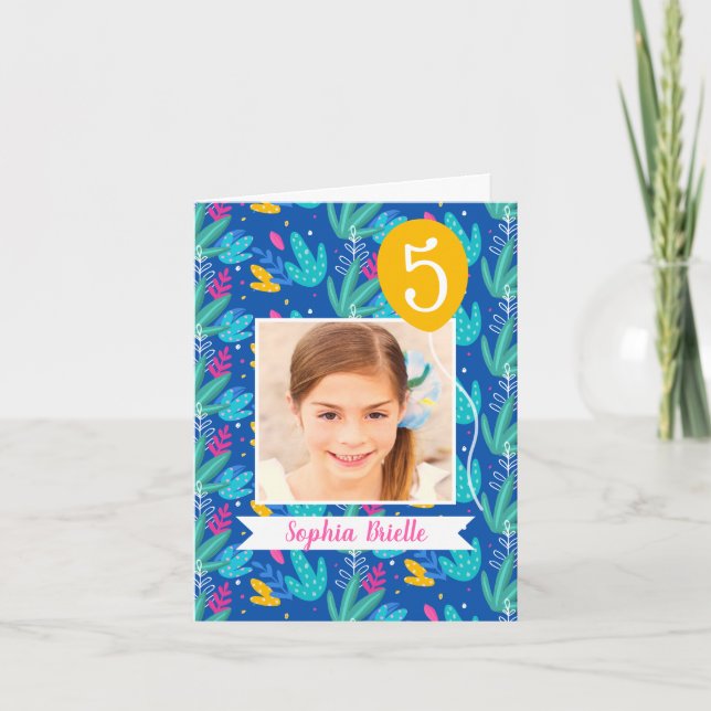 Carte De Remerciements Blue Cactus Desert Plantes photo Anniversaire (Devant)